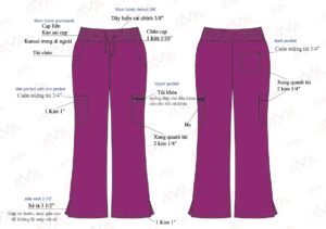 Medical Scrub Bottom with Split on side
